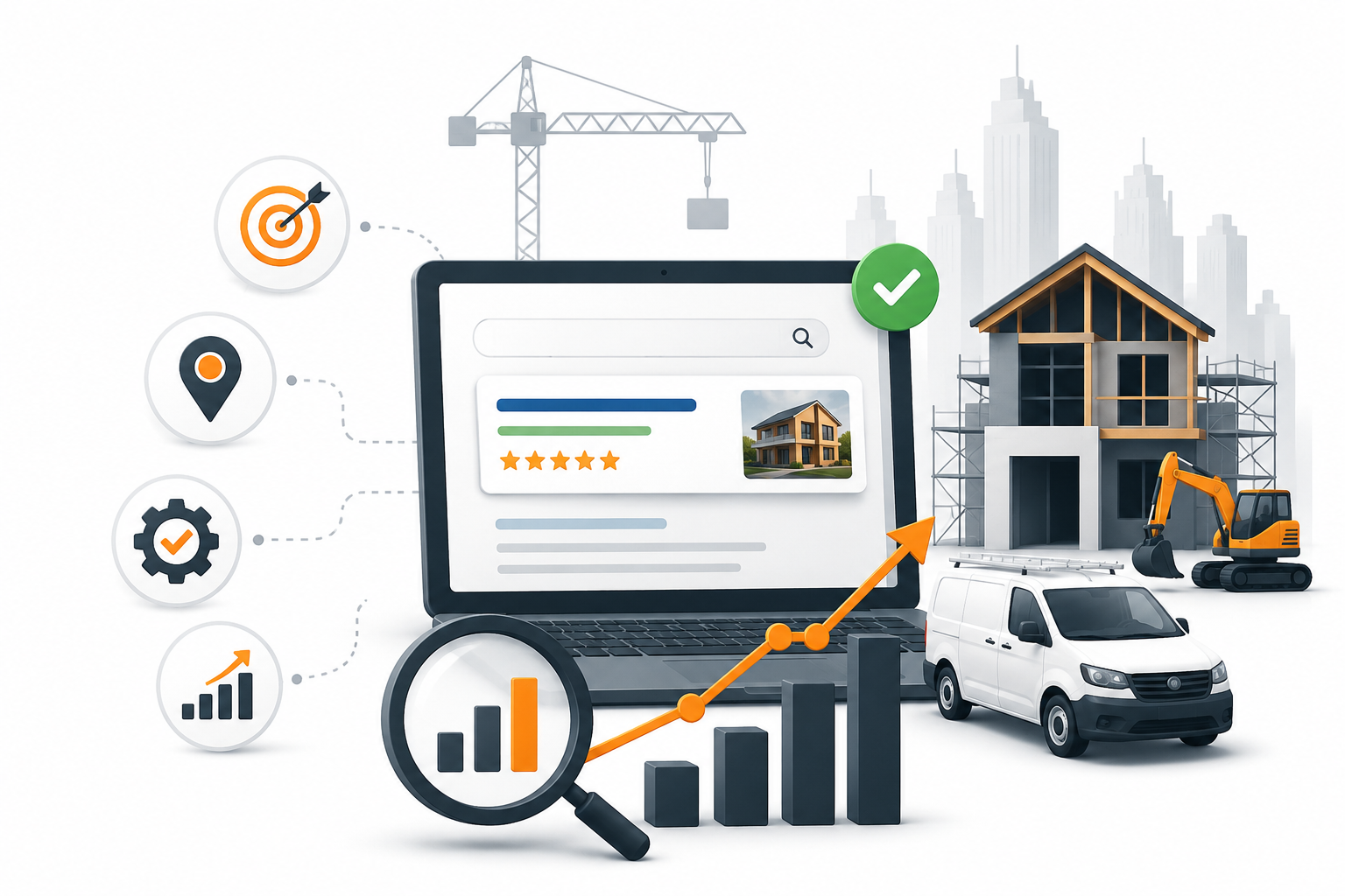 SEO audit for tradies reviewing a construction business website