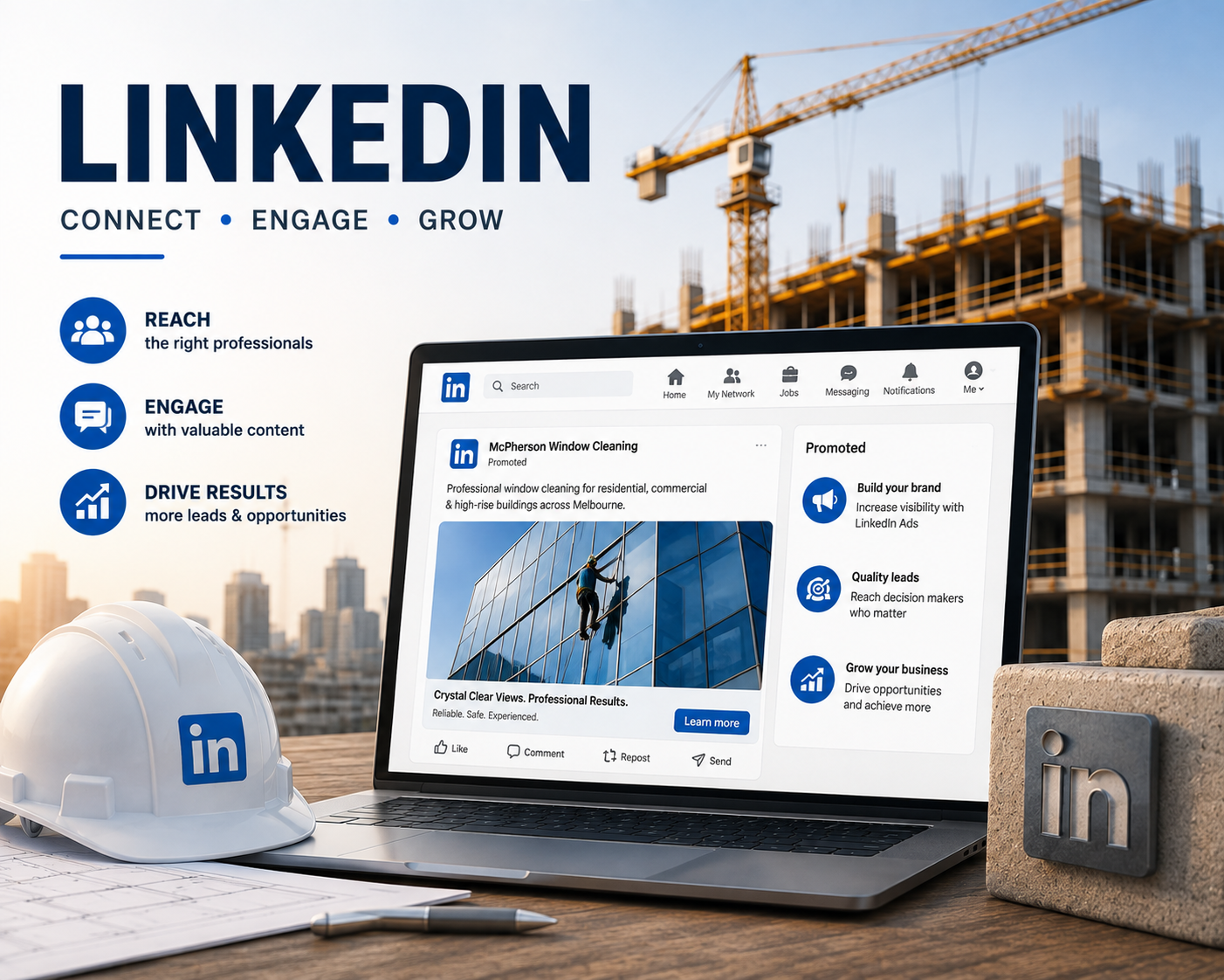 LinkedIn ads for construction companies